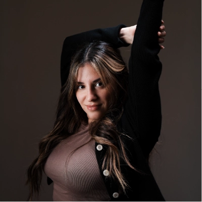 Model posing for professional headshot by The Brand Haven